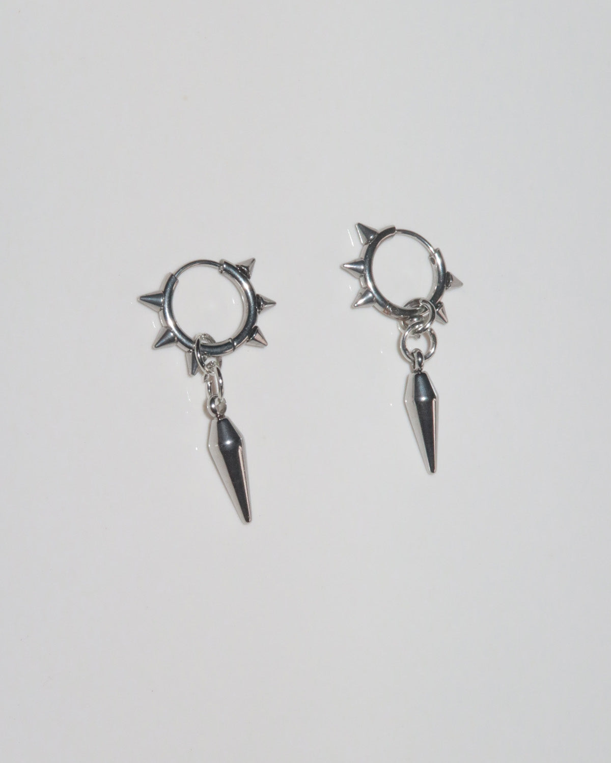 Drea Thorn Spike Silver Hoop Earrings