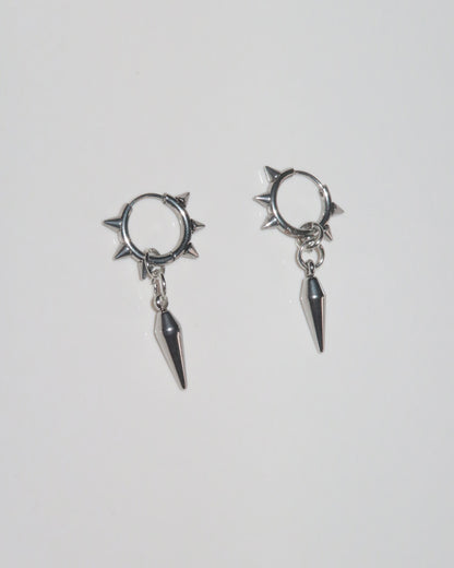 Drea Thorn Spike Silver Hoop Earrings