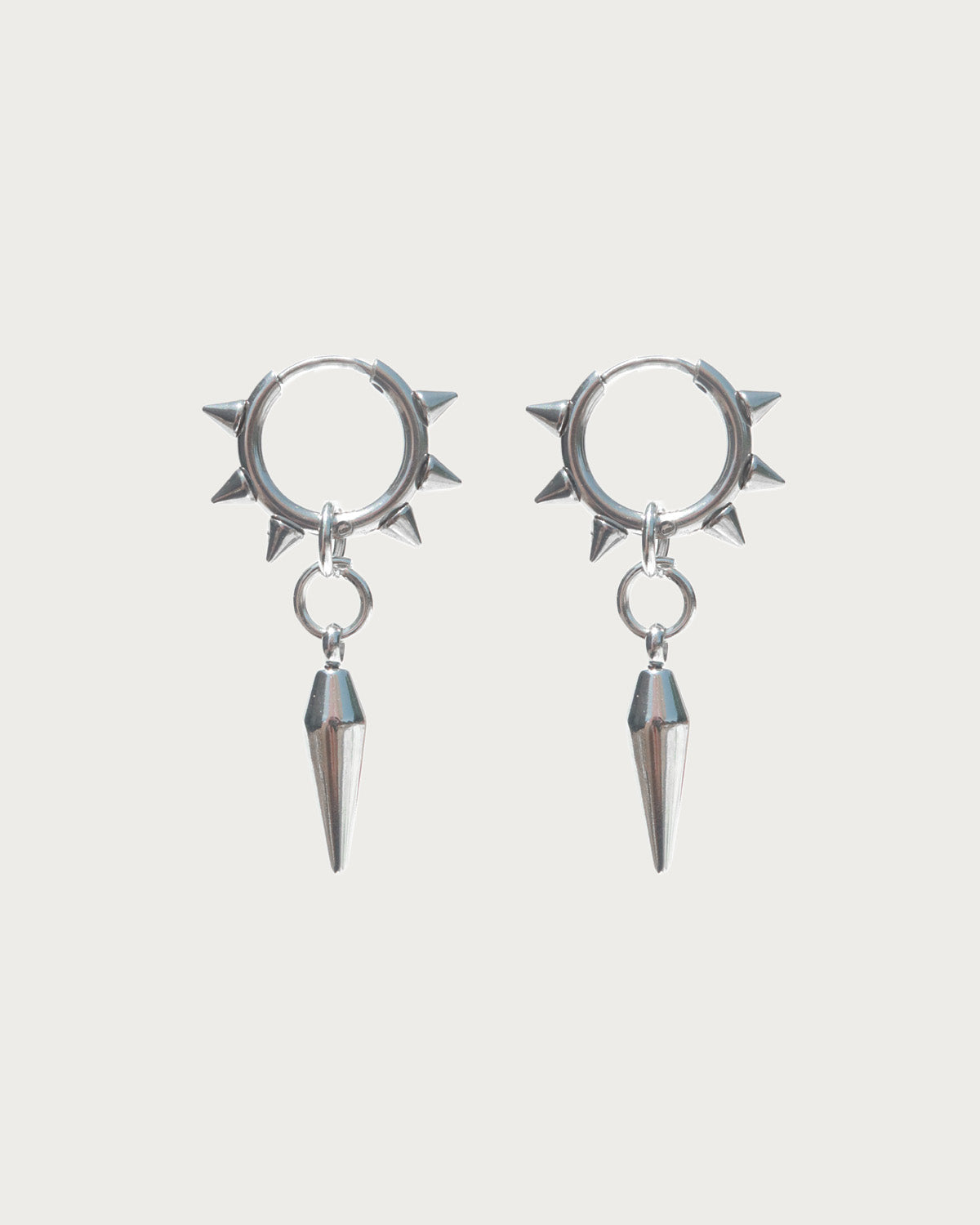 Drea Thorn Spike Silver Hoop Earrings