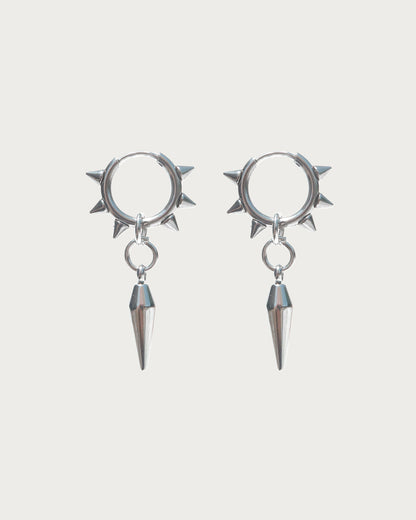 Drea Thorn Spike Silver Hoop Earrings