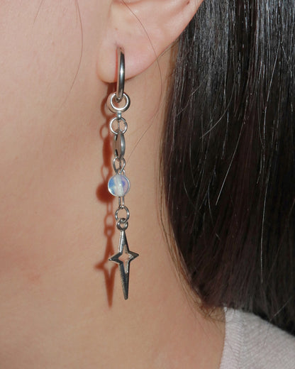 Astra Polaris Opal Silver Drop Earrings