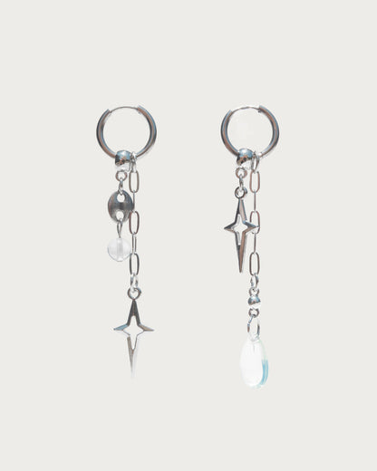 Astra Polaris Opal Silver Drop Earrings