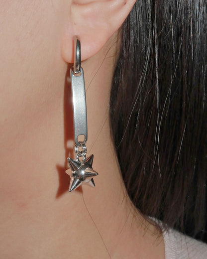 Bex Spike Ball Silver Drop Earrings