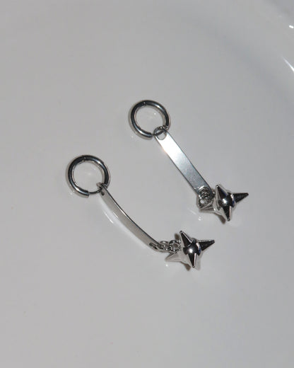 Bex Spike Ball Silver Drop Earrings