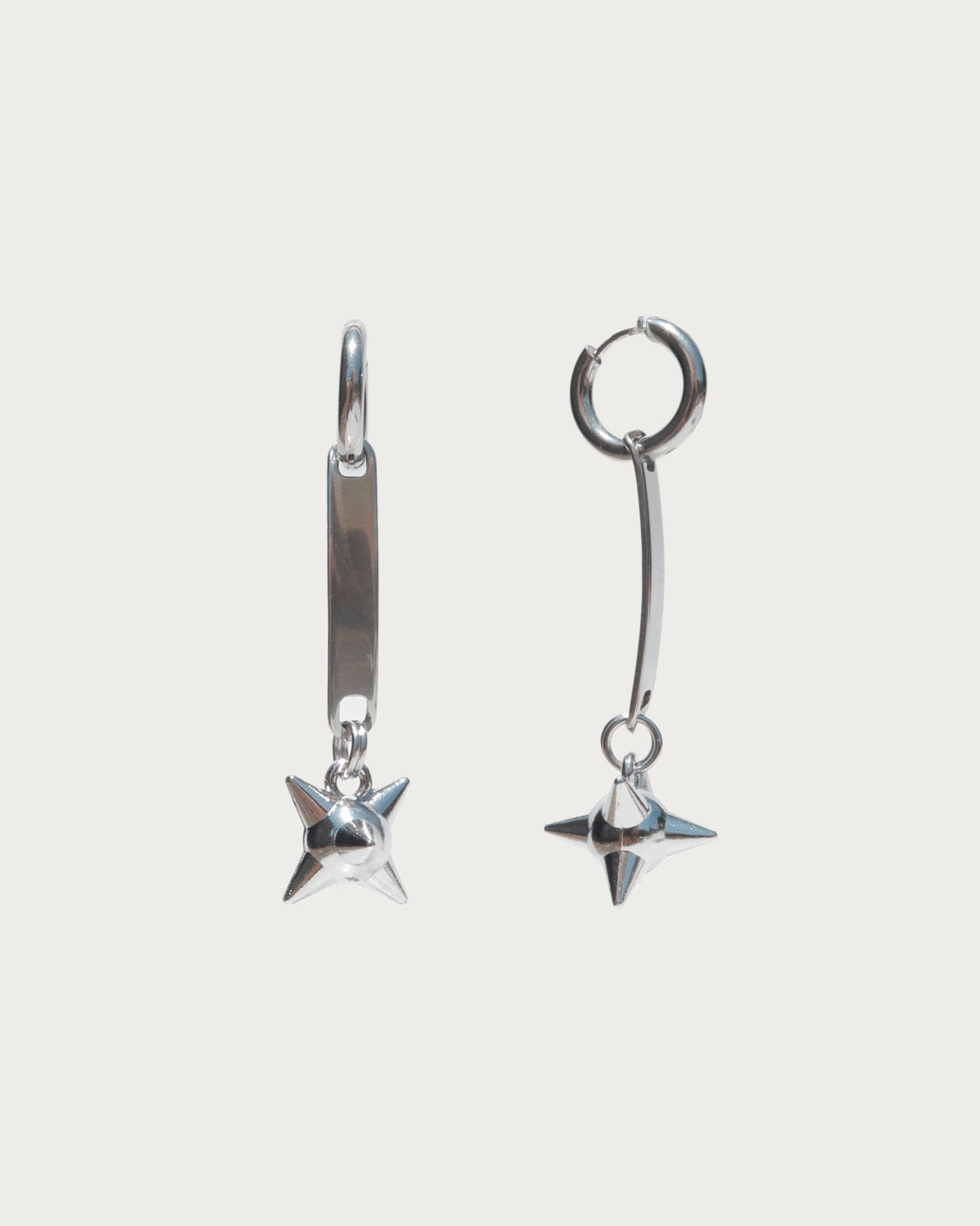 Bex Spike Ball Silver Drop Earrings