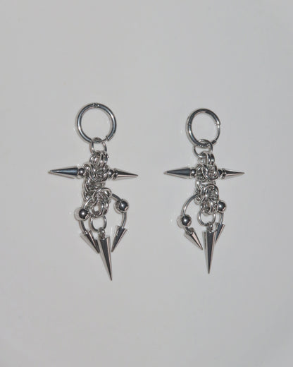 Moxie Barbed Thorn Horseshoe Silver Hoop Earrings