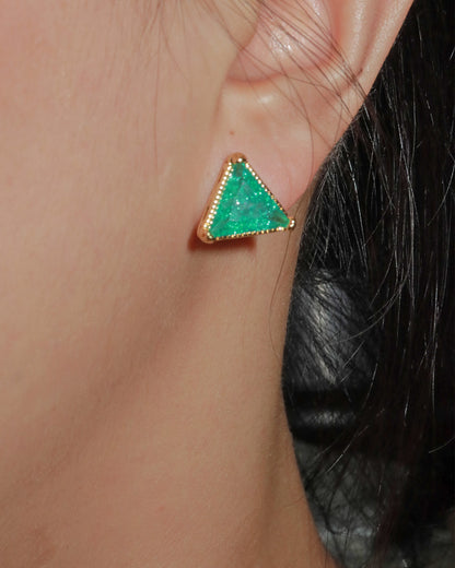 Eirlys Mint Aurora Golden Stud Earrings