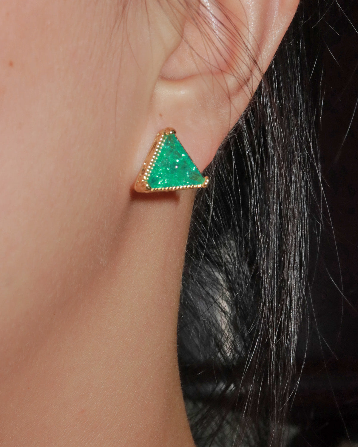 Eirlys Mint Aurora Golden Stud Earrings