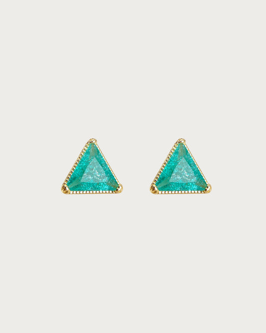 Eirlys Mint Aurora Golden Stud Earrings