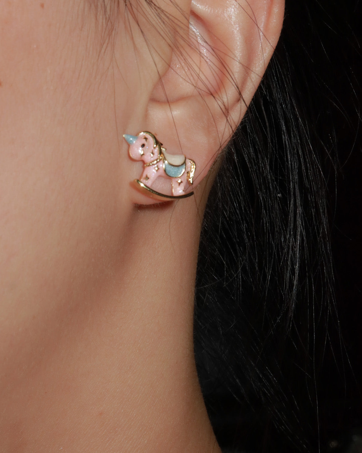 Carouselia Starlight Unicorn Golden Stud Earrings