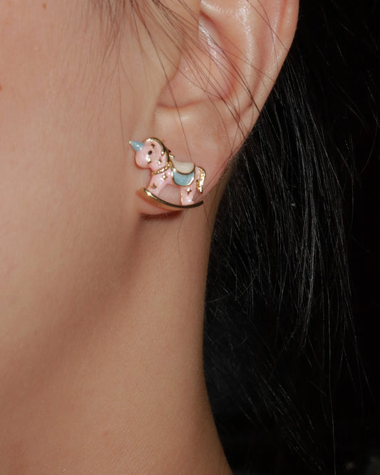 Carouselia Starlight Unicorn Golden Stud Earrings