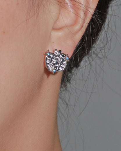 Cressida Mismatched Gem Apple Silver Stud Earrings