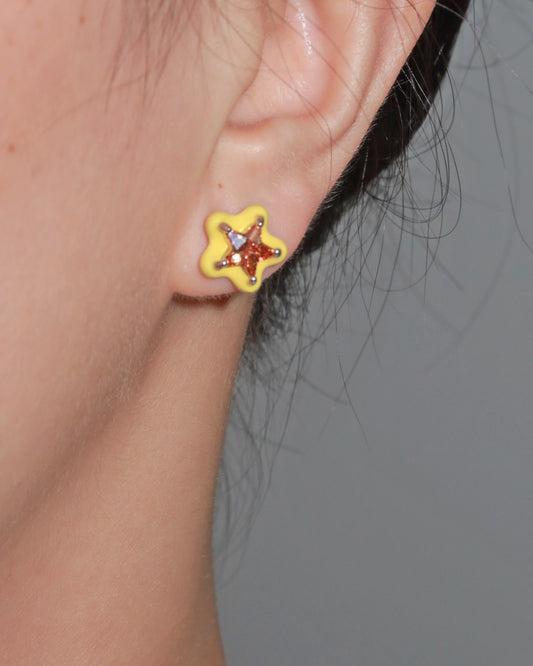 Bonita Crystal Star Silver Stud Earrings