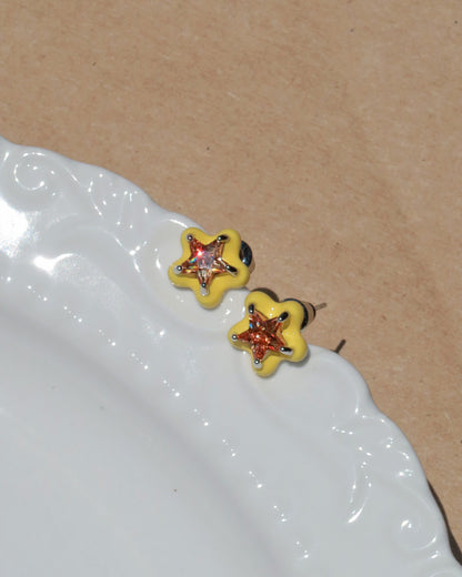 Bonita Crystal Star Silver Stud Earrings