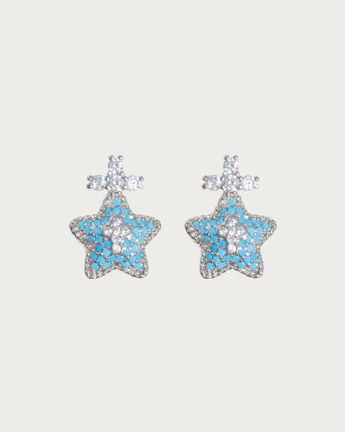 Bianca Sapphire Guardian Star Silver Stud Earrings