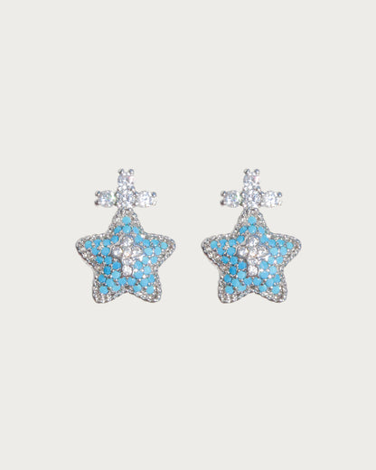 Bianca Sapphire Guardian Star Silver Stud Earrings