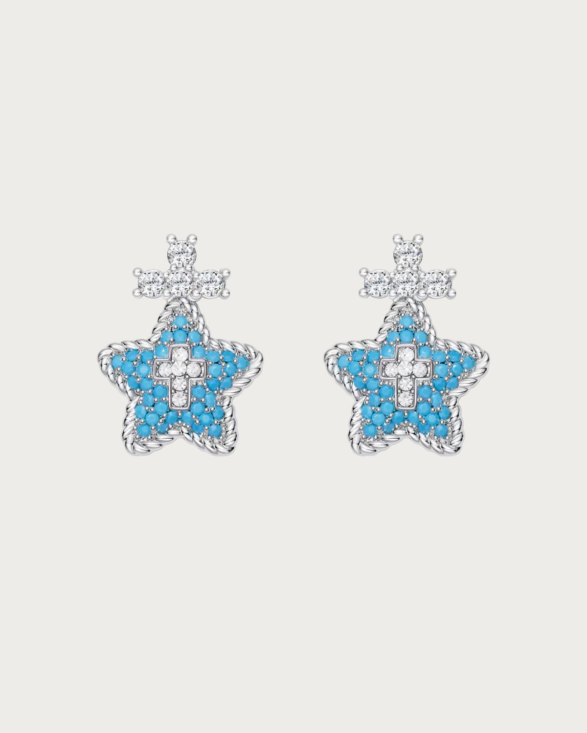 Bianca Sapphire Guardian Star Silver Stud Earrings