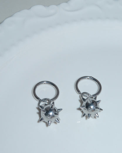 Veda Mace Charm Silver Drop Earrings