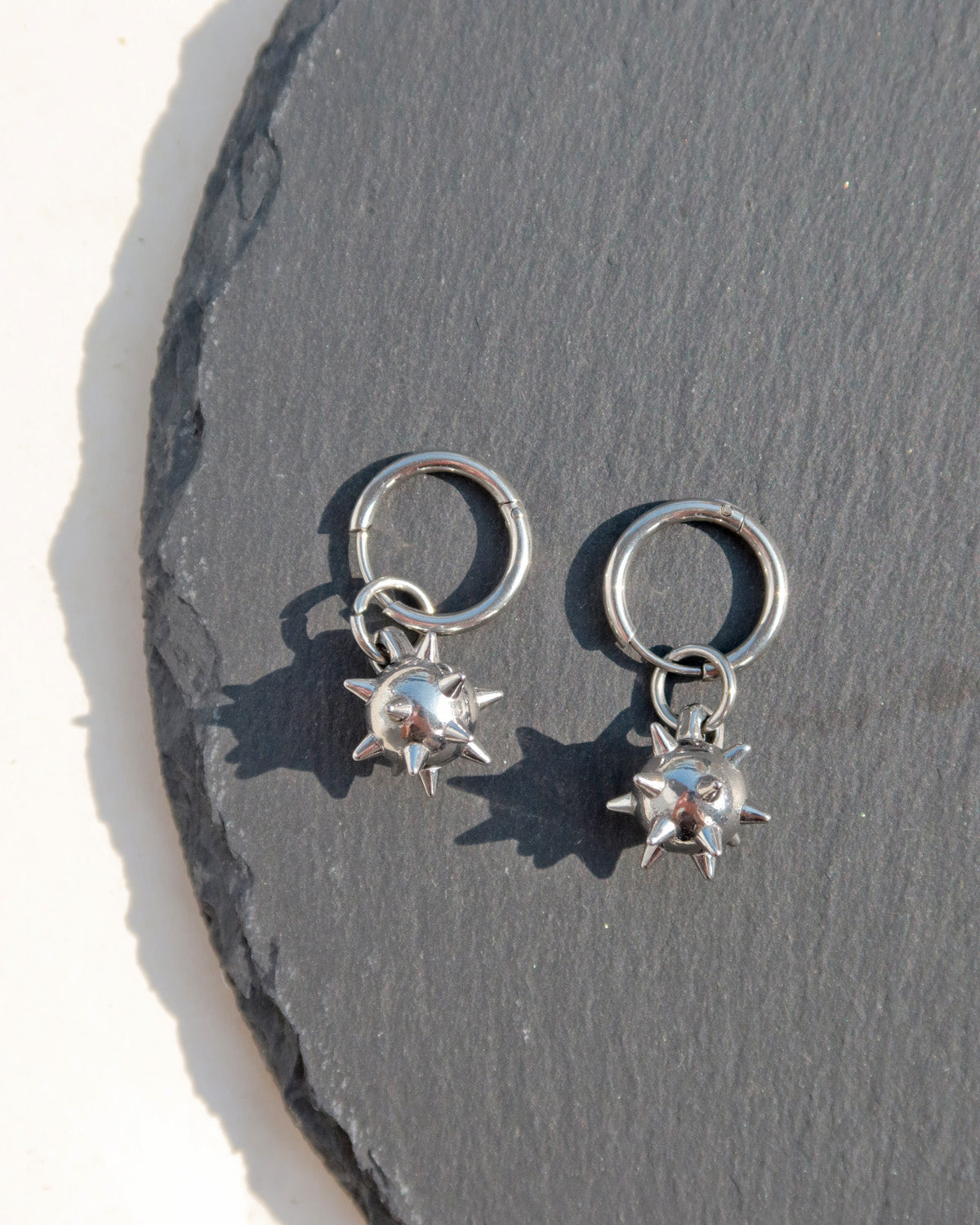 Veda Mace Charm Silver Drop Earrings