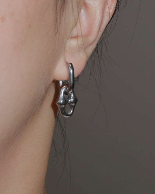 Nox Bone Silver Drop Earrings