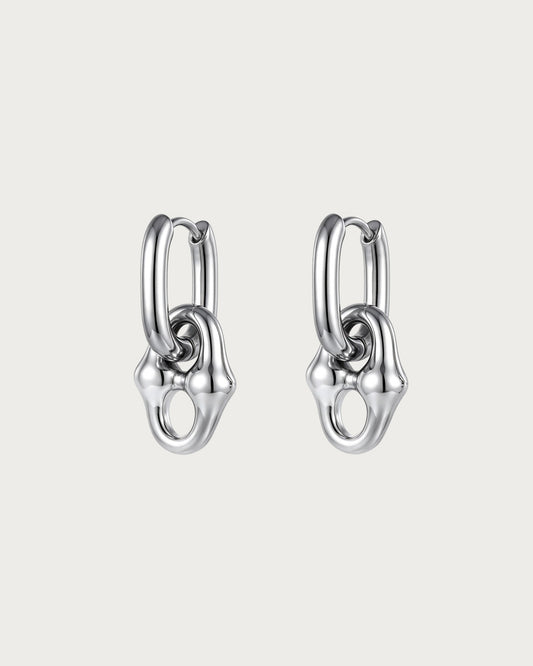 Nox Bone Silver Drop Earrings
