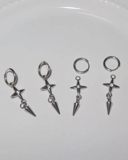 Zelia Star Silver Drop Earrings