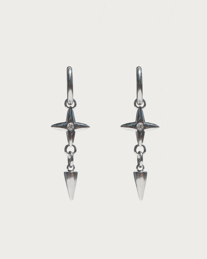 Zelia Star Silver Drop Earrings