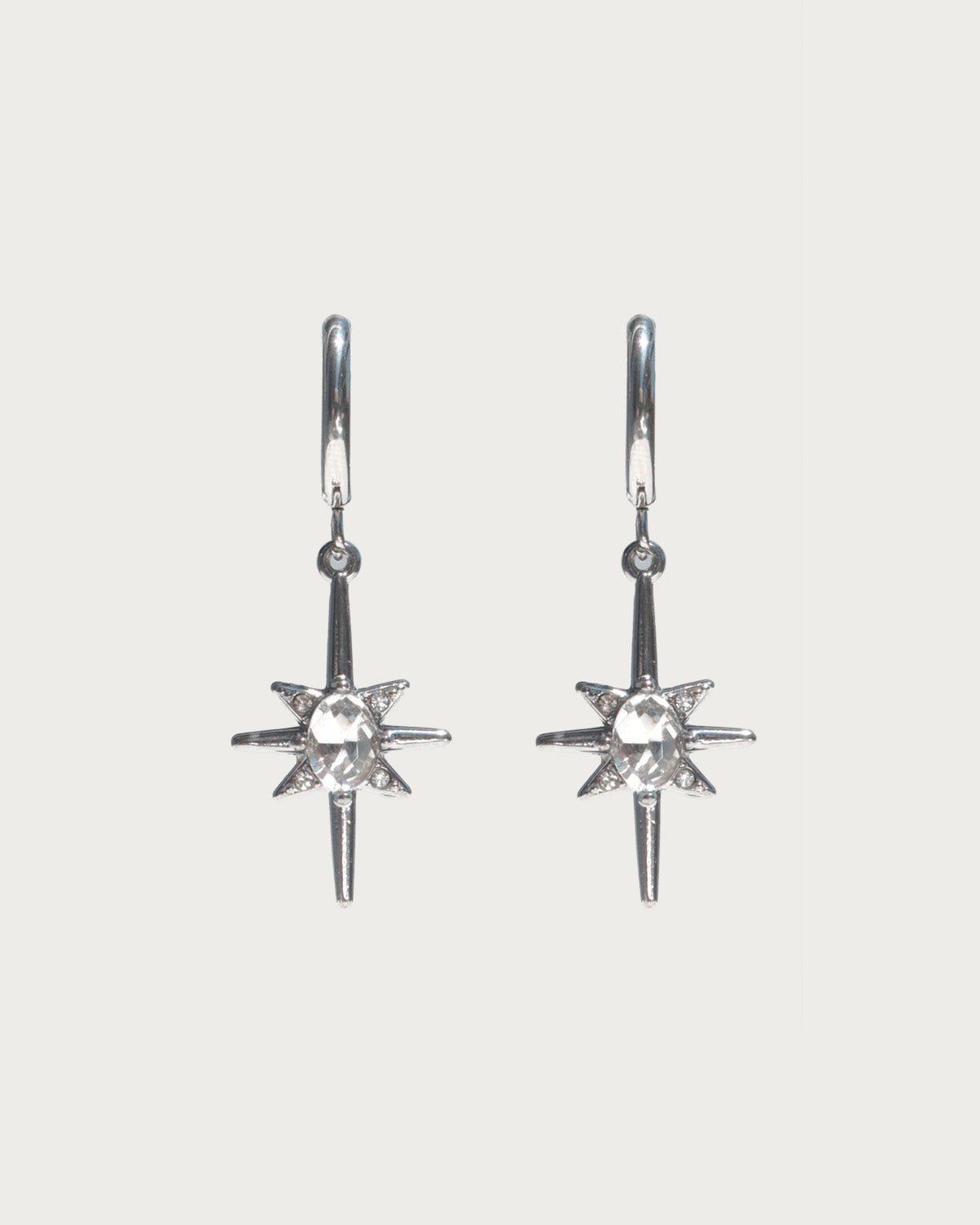 Estelle Celestial Starburst Charm Silver Earrings