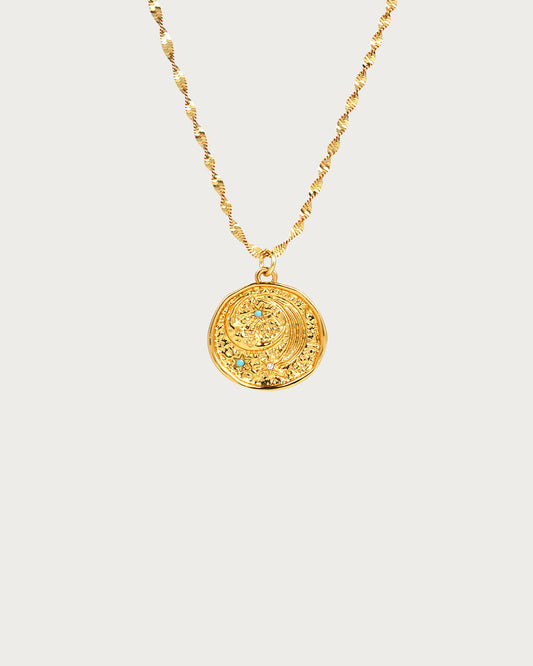Collar con colgante de luna dorada