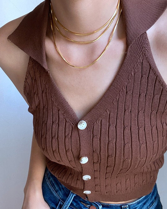Collar de oro en capas