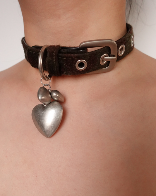 Thera Camouflage Heart Silver Necklace