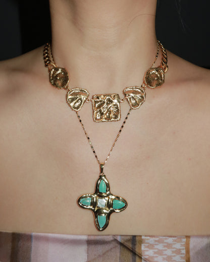 Louise Vintage Geometry Golden Necklace