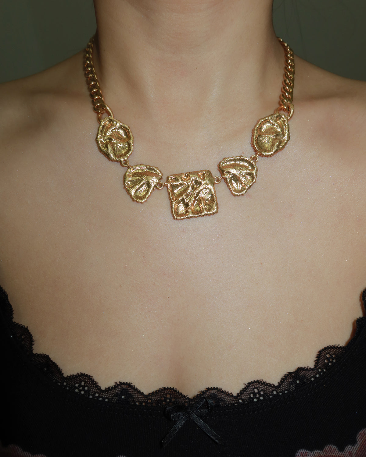 Louise Vintage Geometry Golden Necklace