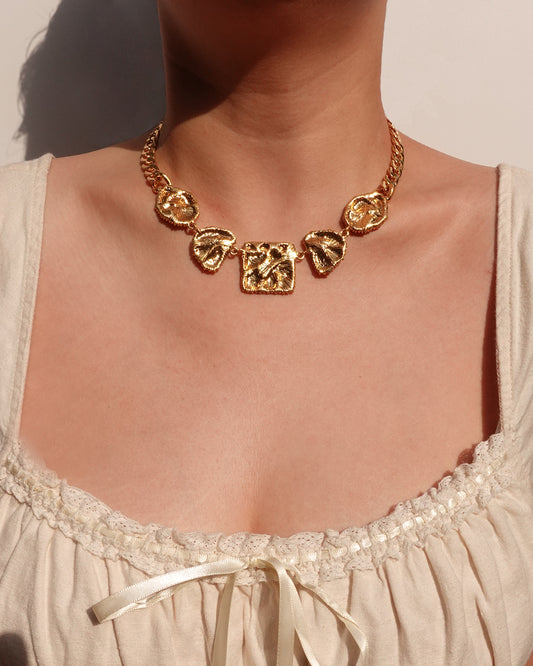 Vintage Geometry Golden Necklace