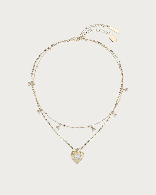 Constance Heart Mother Of Pearl Double Layer Necklace