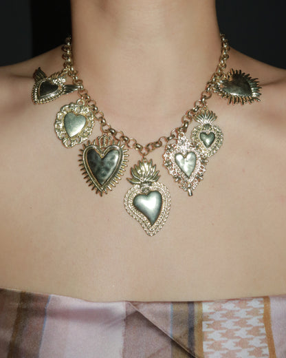 Frederica Vintage Heart Golden Necklace