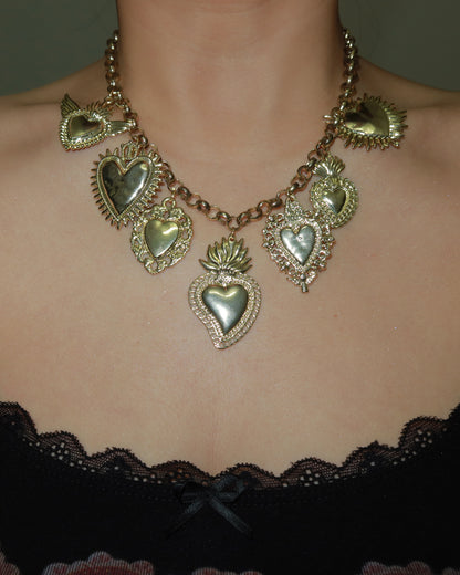 Frederica Vintage Heart Golden Necklace