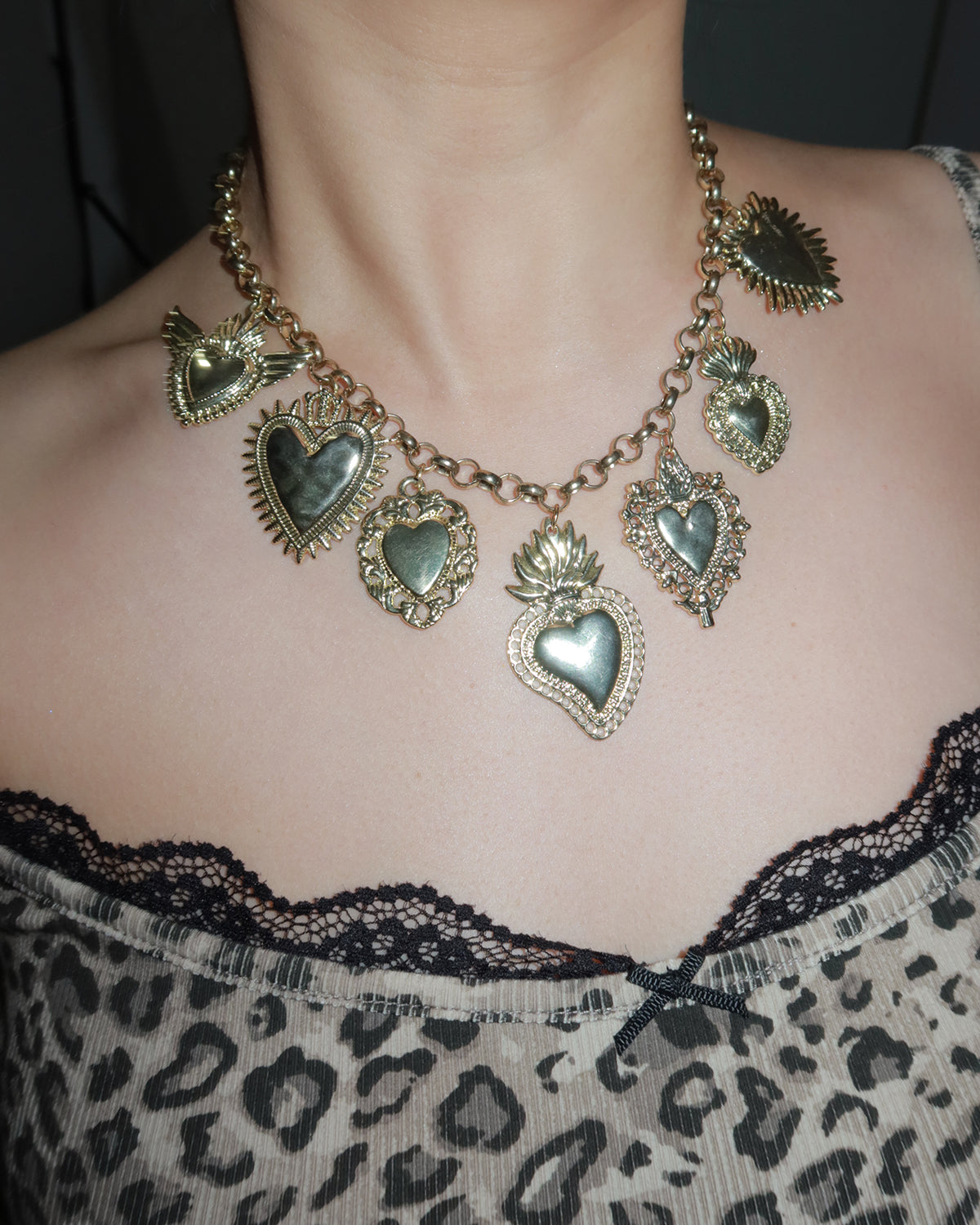 Frederica Vintage Heart Golden Necklace