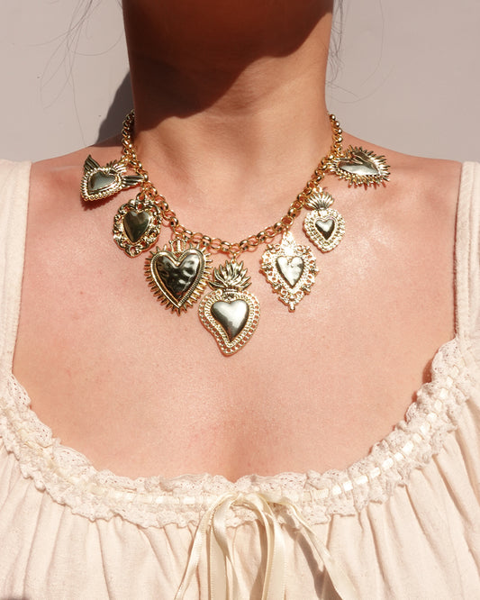 Vintage Heart Golden Necklace