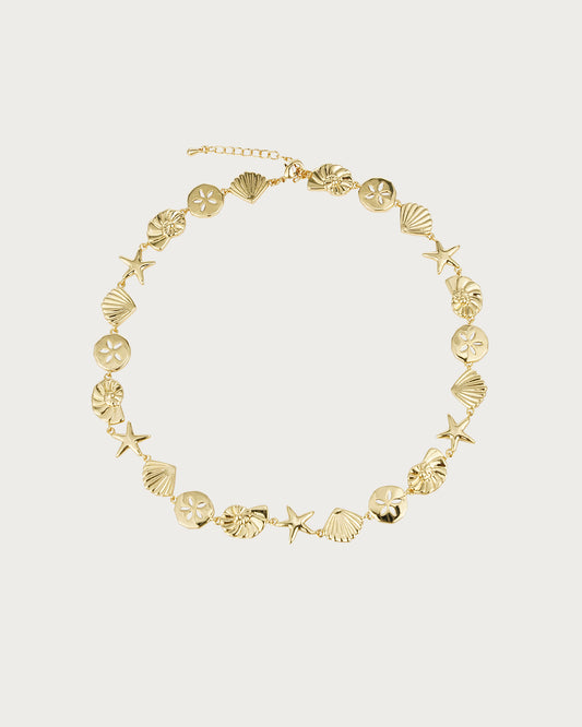 Collar dorado de concha estrella