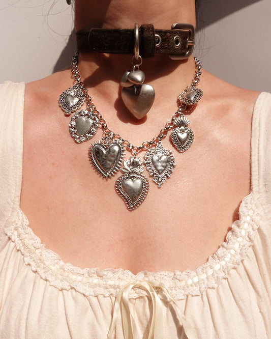 Vintage Heart Silver Necklace