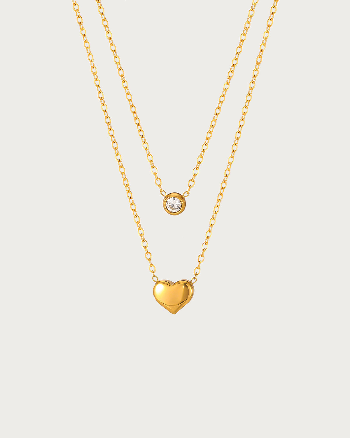 Layered Heart Golden Pendant Necklace