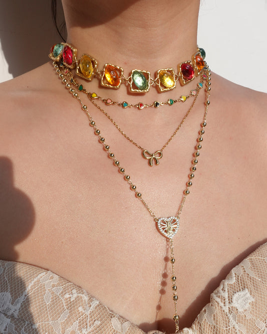 Letitia Delicate Bow Tie Golden Pendant Necklace