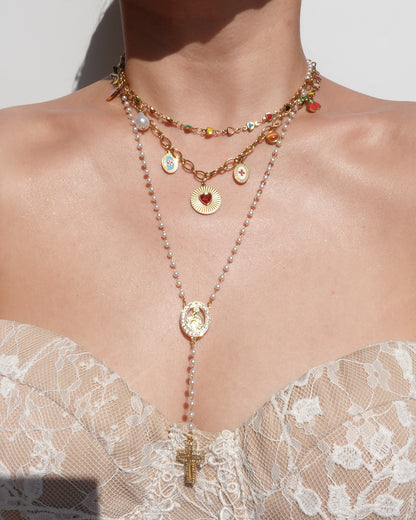 Emma Fruit Strand Golden Pendant Necklace