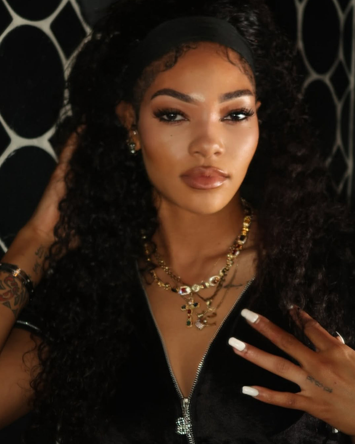 Michelle Colorful Cross Golden Pendant Necklace