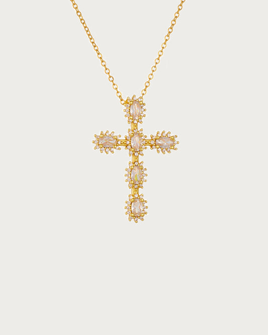 Retro Cross Golden Pendant Necklace