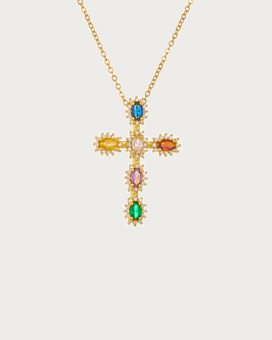 Retro Cross Golden Pendant Necklace