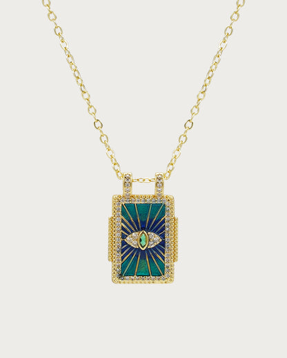 Tarot Card Golden Pendant Necklace