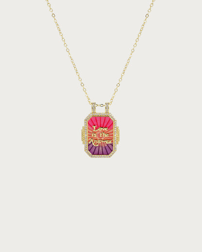 Collar con colgante dorado de carta del Tarot
