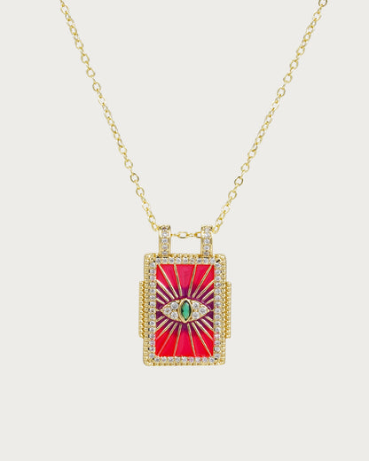 Tarot Card Golden Pendant Necklace